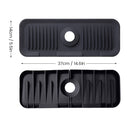 Silicone Sink Mat for Faucet, Faucet Drain Mat with Soap Shelf, Sink Splash Guard for Kitchen Countertop