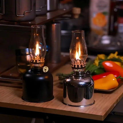 Oil Lamp, Windproof Kerosene Lamp with Adjustable Wick
