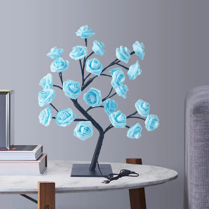 Rose Tree LED Lamp with Adjustable Branches | USB-Powered Decorative Lighting for Indoor and Outdoor Charm
