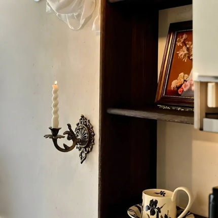Vintage Cast Iron Candle Sconce with Intricate Scrollwork | Timeless Wall Accent for Taper Candles
