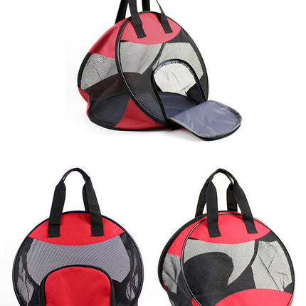 Portable Breathable Pet Carrier with Mesh Windows | Durable Polyester Handbag for Comfortable Travel