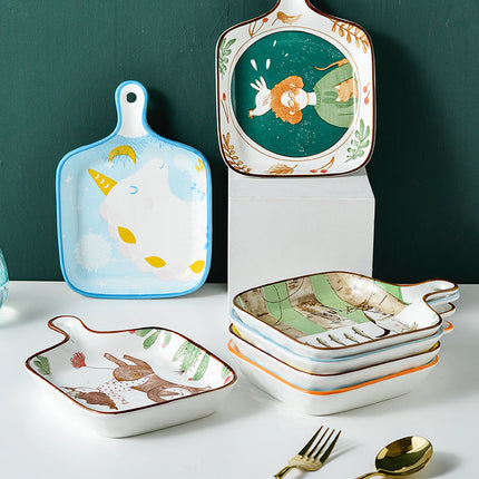 Elegant Porcelain Food Tray with Handle | Stylish Serving Solution for Dining and Entertaining