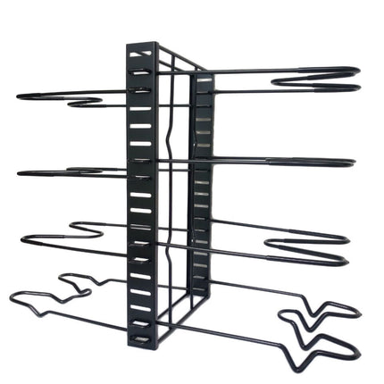 8-Tier Adjustable Iron Storage Rack for Kitchen Organization | Customizable Design for Pots and Pans