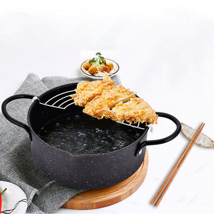 Oil-Saving Fryer with Non-Stick Coating for Healthier Cooking | Durable Iron Design for Easy Cleaning and Versatile Use