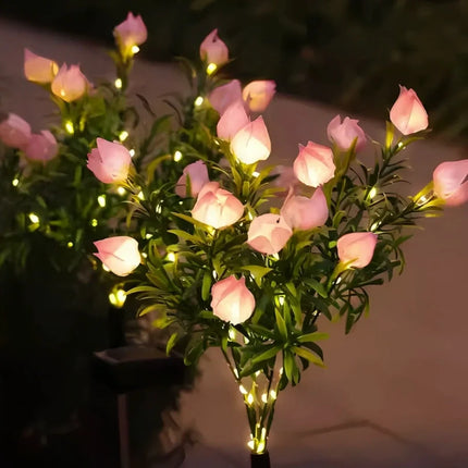 Solar Flower Lights for Garden with Timeless Floral Design | Durable Outdoor Décor for Enchanting Nighttime Glow
