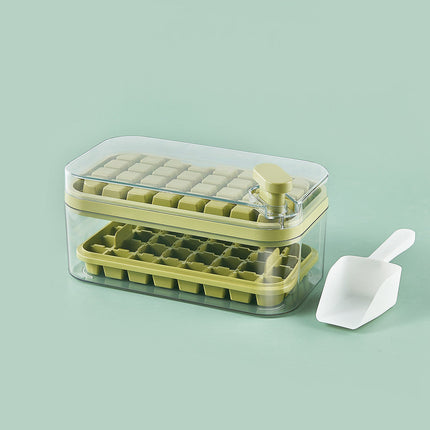 One-Press Ice Cube Maker Tray with Stackable Lid | BPA-Free Molds for Effortless Ice Preparation