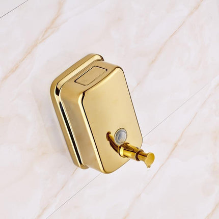 Soap Dispenser Wall Mount, Gold Stainless Steel Soap Dispenser 27 oz – image 4