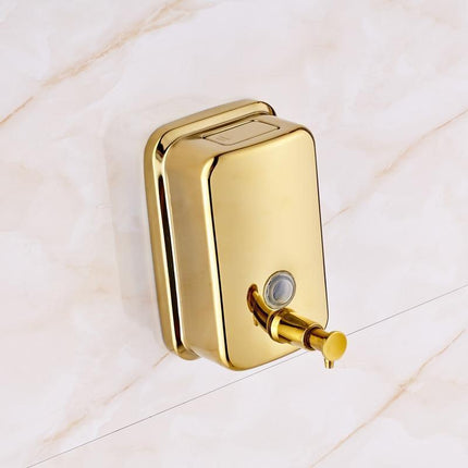 Soap Dispenser Wall Mount, Gold Stainless Steel Soap Dispenser 27 oz, Bathroom Hand Soap Dispenser with Pump, Bathroom