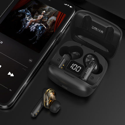Mini Transparent Wireless Bluetooth Headset with LED Power Display | Noise Reduction for Ultimate Music Freedom