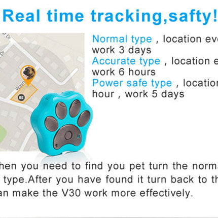 V30 GPS Pet Tracker with Fence Alarm & Waterproof Design | Accurate Location Tracking for Pet Safety