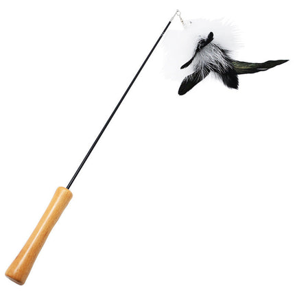 Funny Cat Stick with Flexible Wooden Handle & Telescopic Rod | Engaging Playtime Toy for Active Cats