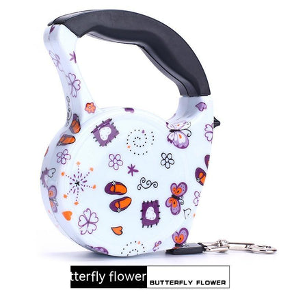Automatic Retractable Dog Leash with 5m Length | Lightweight Plastic with Fun Patterns for Safe Exploration