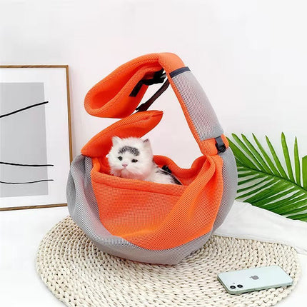 Adjustable Pet Backpack with Breathable Mesh for Comfortable Travel | Versatile Single or Double Shoulder Use