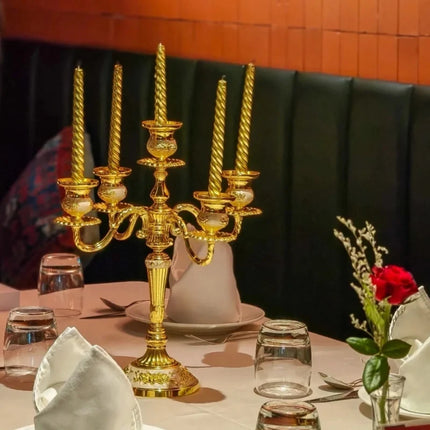 Gilded Candelabra with Adjustable Arms | Elegant Alloy Design for Tailored Candlelight Ambiance