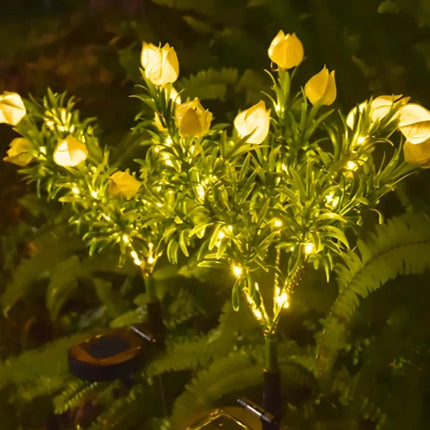 Solar Flower Lights for Garden with Timeless Floral Design | Durable Outdoor Décor for Enchanting Nighttime Glow