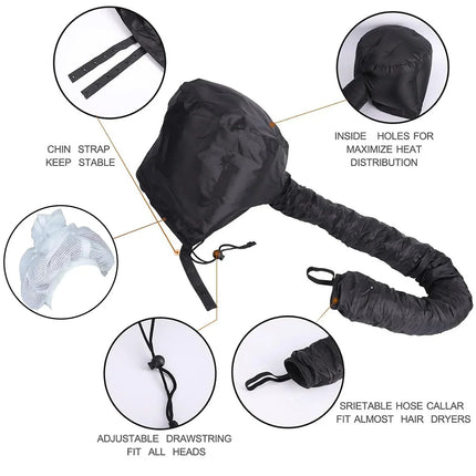 Hair Dryer Cap, Portable Hair Bonnet Dryer, Net Plopping Cap, Bonnet for Curly Hair and Perm – image 4