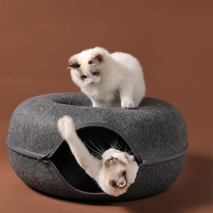 Cat Tunnel Nest for Cats with Removable Washable Design | Dual-Use Play and Rest Bed for Feline Comfort