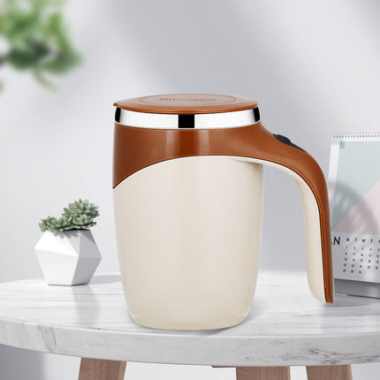 Rechargeable Automatic Stirring Coffee Mug with Stainless Steel Liner | Effortless Mixing for Home and Office