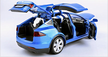 Tesla Model X Pull Back Car Model with Sound and Light Features | 1:32 Scale Toy for 3-6 Year Olds