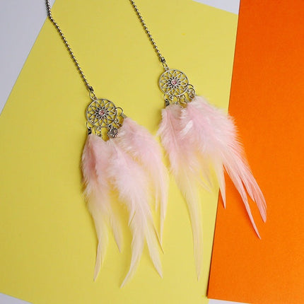 Dream Catcher Car Ornament with Metal and Feather Design | Positive Vibes Accessory for Unique Style