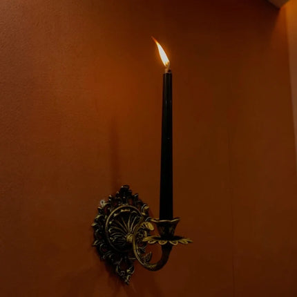 Vintage Cast Iron Candle Sconce with Intricate Scrollwork | Timeless Wall Accent for Taper Candles