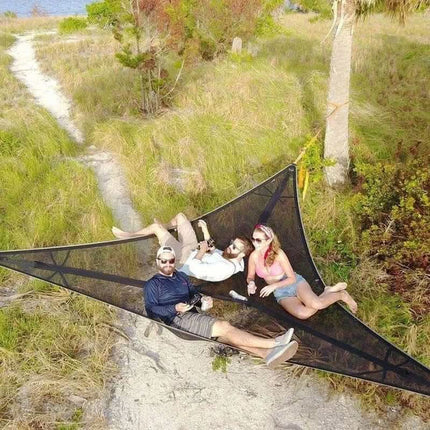 Camping Hammock with 3 Point Anchor System, Multi Person Outdoor Hammock for Garden and Camping Gear – image 2