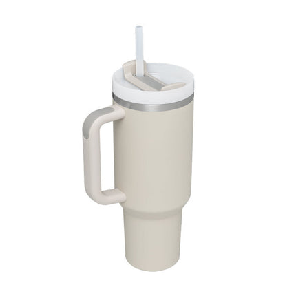 40 Oz Insulated Tumbler with Handle & Straw | Double-Wall Vacuum Insulation for Hot or Cold Beverages