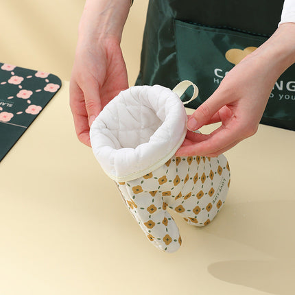 Heat Resistant Cotton Silicone Oven Mitts with Anti-Slip Grip | Safe Cooking for Hot Dishes and Pans