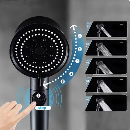 Silicone Self-Cleaning Shower Head with 5-Speed Adjustment | High-Pressure Shower Experience for Ultimate Relaxation