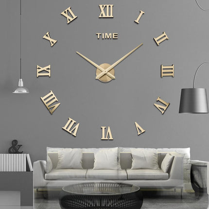 Modern DIY 3D Mirror Wall Decor, Oversized Quartz Clock for Home Decor – image 7