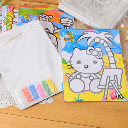 Sand Painting Kit, Arts and Crafts for Kids with Cartoon Patterns