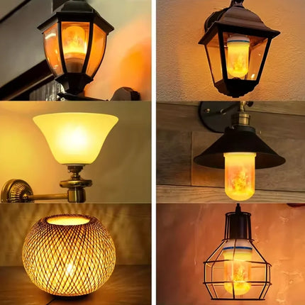 Flame-Effect LED Bulb with Four Lighting Modes | Realistic Flickering Fire Glow for Atmosphere and Ambiance