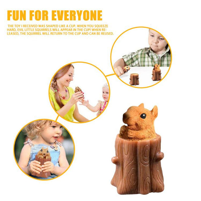 Stress Relief Toys, Brown Squirrel Desk Pen Holder