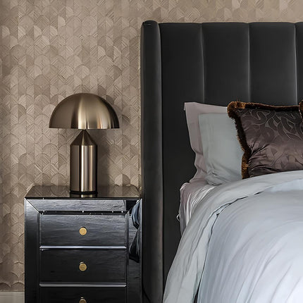 Dimmable Table Lamp with USB Rechargeable LED | Sleek Metal Mushroom Design for Stylish Illumination