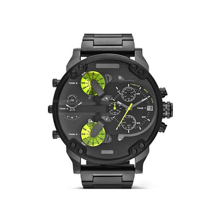 Stainless Steel Chronograph Watch, Quartz Watch with Analog Dial, Water Resistant Stainless Steel Wrist Watch