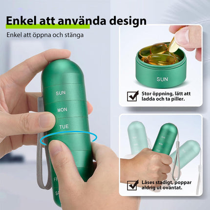 Weekly Pill Organizer, Portable Metal Pill Case – image 8
