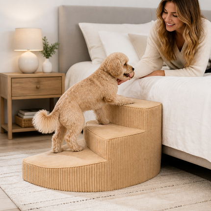 Dog Bed Stairs, Non Slip Dog Stairs with Corduroy Cover