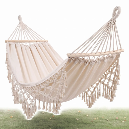 Double Hammock with Spreader Bars, Outdoor Portable Hammock for Patio – image 5