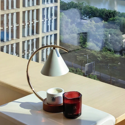Dimmable Wax Warmer Lamp with Timer Function & Wood Base | Elegant Home Decor for Soothing Fragrance