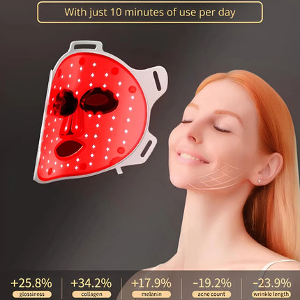 Red Light Therapy Face Mask with 6 Advanced Skincare Modes | Portable Device for Skin Rejuvenation and Anti-Aging