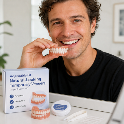 Snap On Veneers for Upper and Lower Teeth, Cosmetic Fake Teeth for a Natural Smile