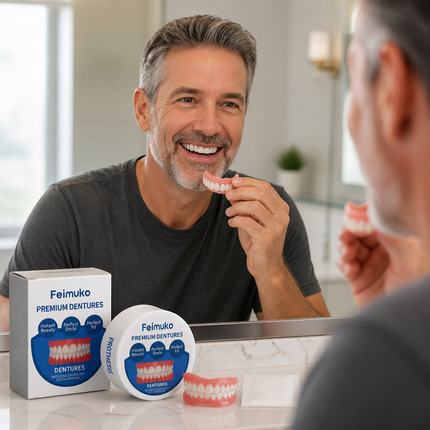 Removable Dentures, Silicone Denture Set Upper and Lower