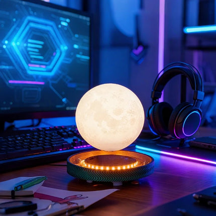 Levitating Lamp with Magnetic Rotation and Realistic Planet Design | Ambient Glow for Cosmic Home Decor