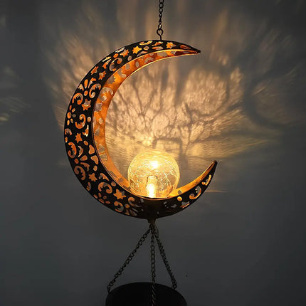 Solar Wind Chime with Luminous Crackled Glass Sphere | Automatic Dusk Sensor for Enchanting Outdoor Ambiance