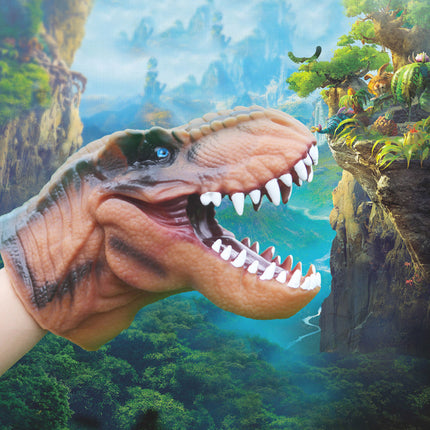 Dinosaur Hand Puppets for Kids, Soft Vinyl Dino Puppet – image 7