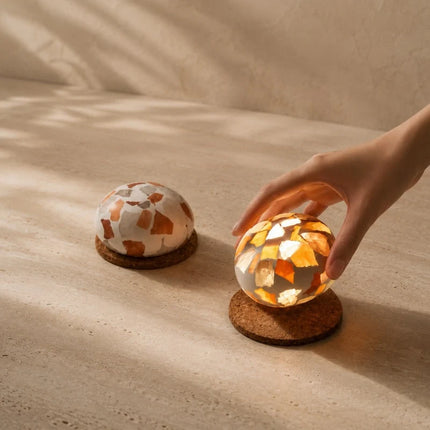 Handcrafted MineralGlow Lamp with 3 Ambient Light Tones | Rechargeable and Portable Home Accent Lighting