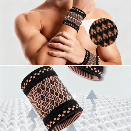 Wrist Brace, Copper Compression Wrist Support for Sports, Breathable Wrist Compression Sleeve for Everyday Use