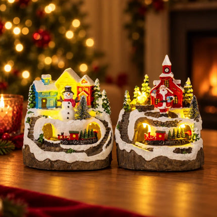 Christmas Village Set with Lights and Music, Winter Village Houses – image 15