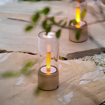 Dimmable Table Lamp with Clear Glass Body | Modern Lighting for Cozy Atmosphere