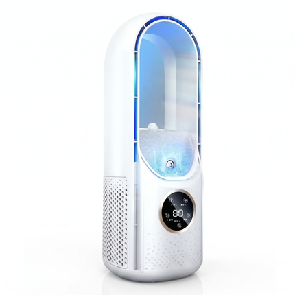 Portable Air Cooler, Mini Evaporative Cooler with Water Tank, Bladeless Portable Fan, Quiet Cooling Fan with 6 Speeds